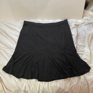 NWT Talbots Womens Sz 20 Black & White Polka Dots Flared Skirt Side Zipper